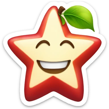 apple within a star sticker