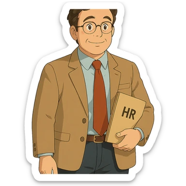 ghibli style HR manager sticker