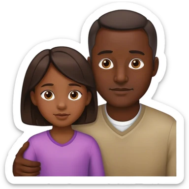 Papá e hija afro  sticker