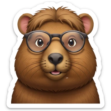 Capibara con lentes sticker