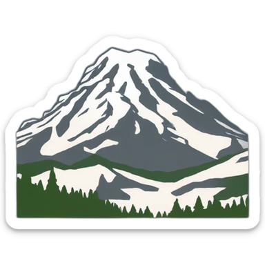 Mountain, Mount rainier, logo, icon sticker