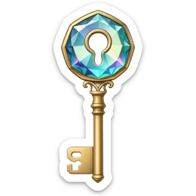 gemstone key unlocking a keyhole sticker