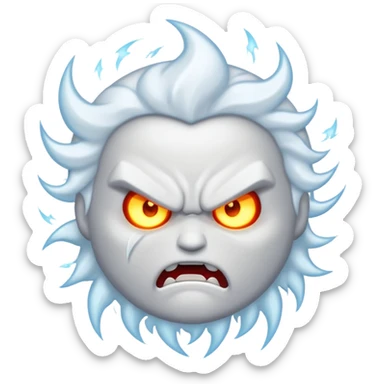 White Thunder - Very Angry - Completely White/Shades of White - Big sticker