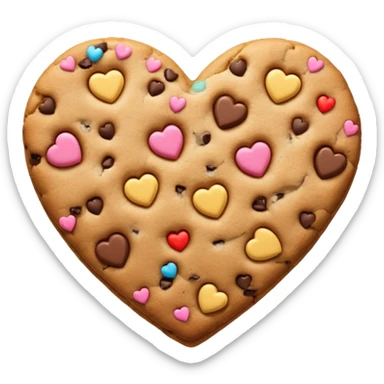 chocolate chip cookie heart sticker