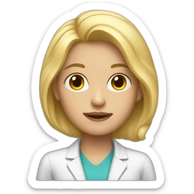 girl psychologist with blond hair sticker