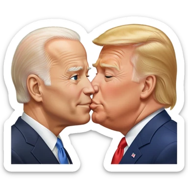 Biden kissing trump sticker
