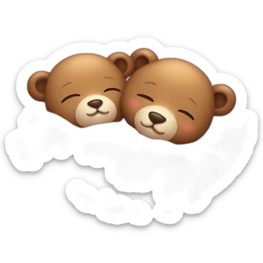 Cute little bears sleeping together in love sticker