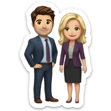 Ben wyatt and Leslie knope sticker
