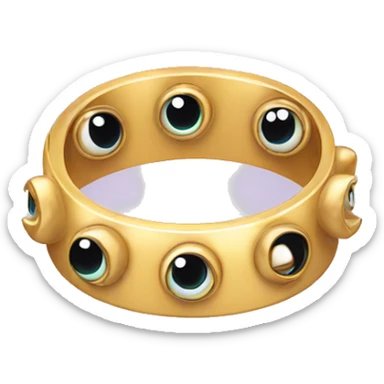 thin gold ring studded with eyeballs sticker