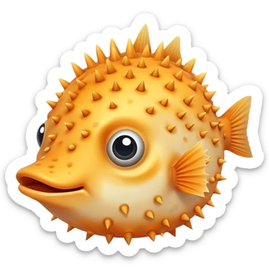 Cute light orange puffer fish sticker