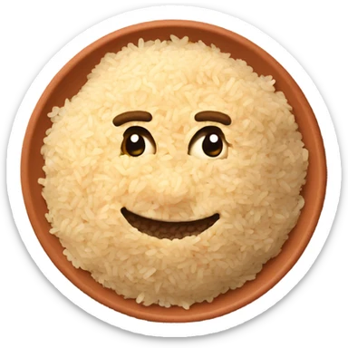 salted pure fried rice on a terra cotta plate sticker