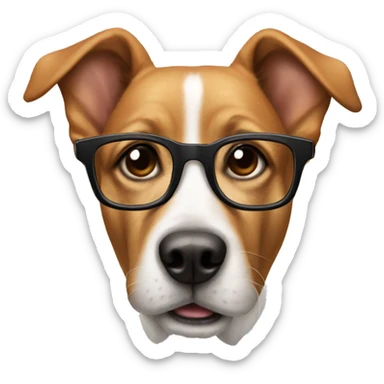 Dog with glasses on sticker