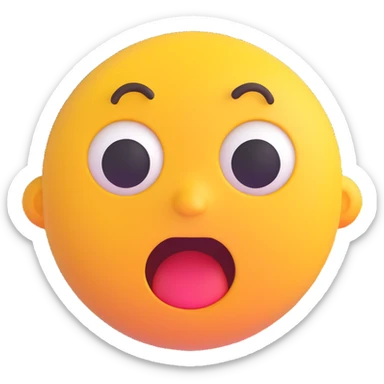 emoji-style face at a gallow, shocked expression, simple design, no text sticker