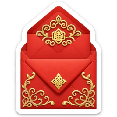 chinese new year red envelope standing view sticker