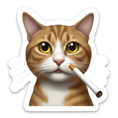Cat smoking a cigarette  sticker
