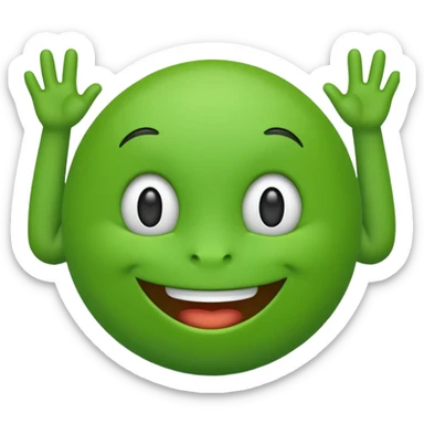 green emoji with limbs sticker