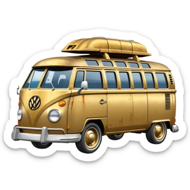 Tarnished Hot wheels 1971 C-3po Volkswagen caravan with rear spoiler  sticker