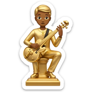 musician statue gold sticker