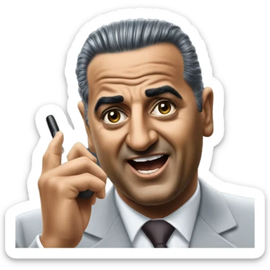 Gamal Abdel Nasser photorealistic speaking in microphone sticker