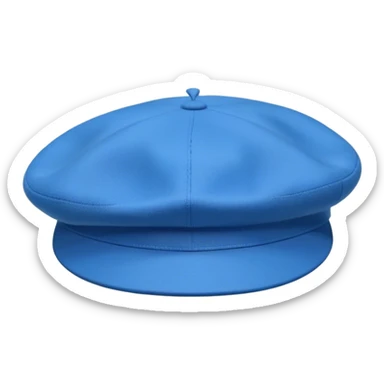 A standalone beret, classic wool design bright blue color, floating on a plain background — no head, no face, just the beretblue beret without human head sticker
