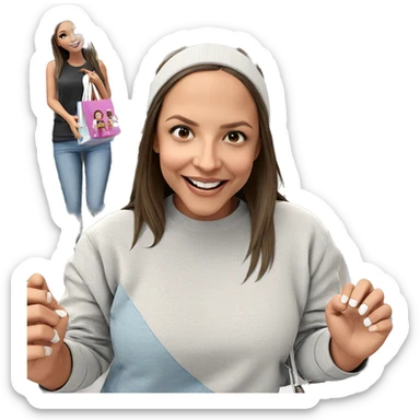 happy girls shopping together sticker