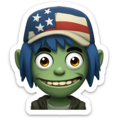 Gorillaz 2-D character sticker