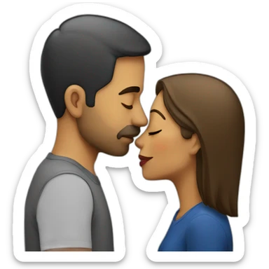 short venezuelan woman kissing tall american man sticker