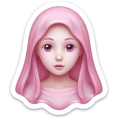 Soft pink lady ghost sticker