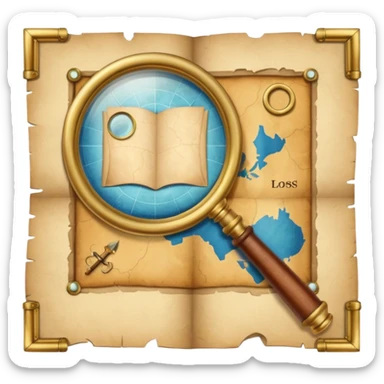 map with a magnifying glass sticker