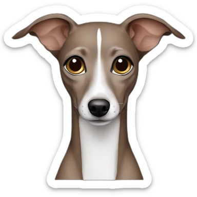 Italian greyhound emoji brown grey fur no white sticker
