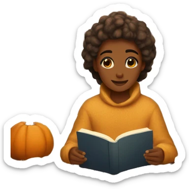 Cozy autumn book vibes sticker