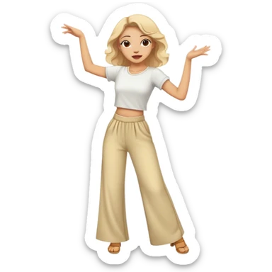 Dancing girl in wide trousers  sticker