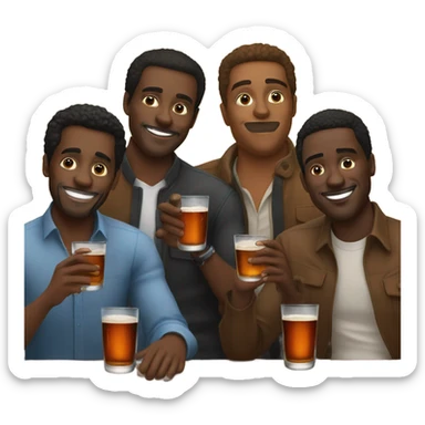 4 black men drinking bourbon  sticker