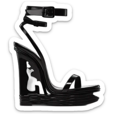 Ysl heel sandal  TRIBUTE PLATFORM SANDAL black PATENT LEATHER sticker
