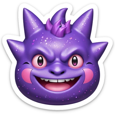 glitter purple and pink gengar sticker