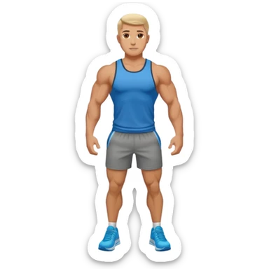 Fitness trainer shows the biceps at full length sticker