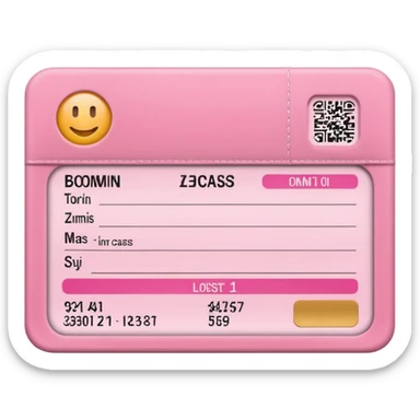 pink boarding pass sticker