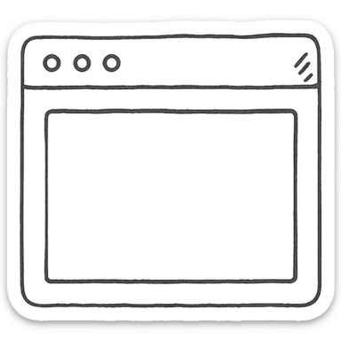 a browser icon, hand drawn, no fill, simple and clean sticker