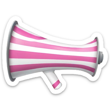 pink and white striped megaphone with white hearts coming out of it sticker