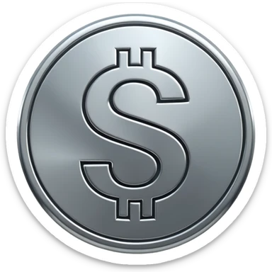 $ dollar metal symbol sticker