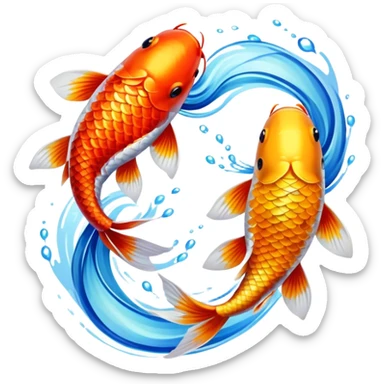 Koi fish dancing sticker