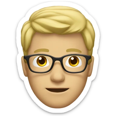 Blonde man with glasses without frame sticker
