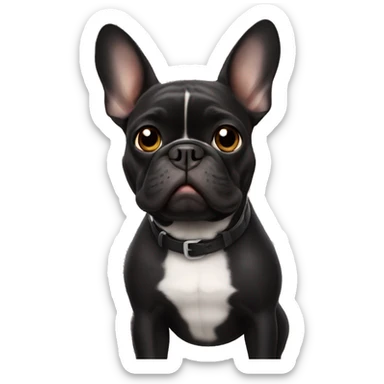black french bulldog goofy sticker