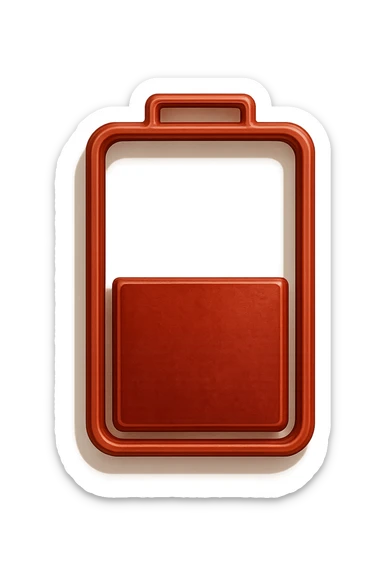 3D realistic medical illustration with red battery sticker