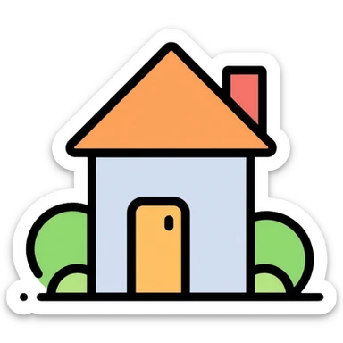 house with roof and door, home icon sticker