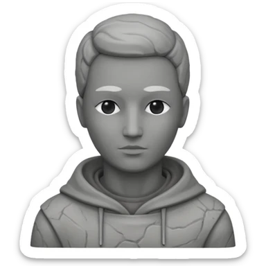 Una persona con la cabeza. De 🗿 pero sin rostro y con la ropa gris sticker