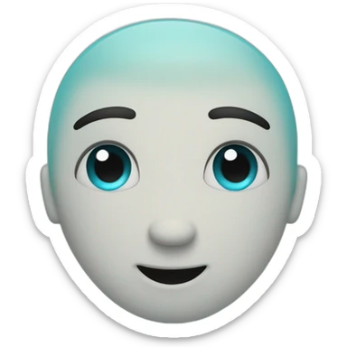 An simple aqua blue smiley, black eyes and black smile sticker