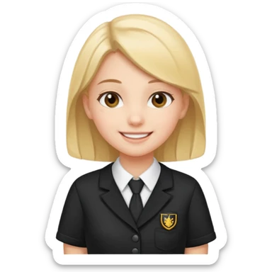 girl in black school uniform standing up sticker