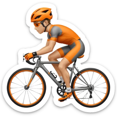 bicycle racer helmet orange sticker
