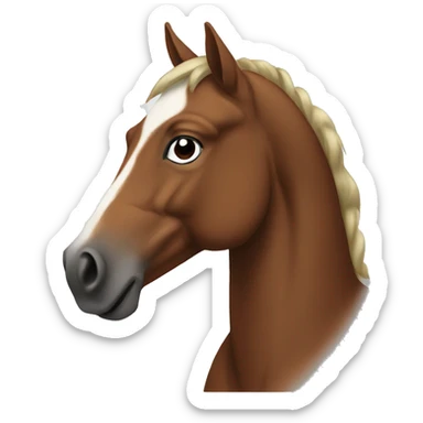 Brown horse with white blaze sticker